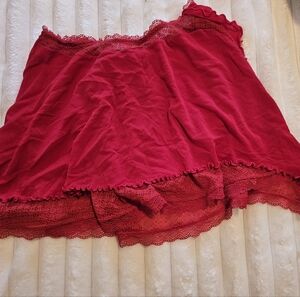 Free People Red Lace-Trim Intimate Skirt Size Small